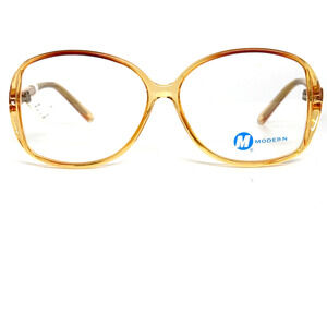 Modern Optical‎ Kitty Clear Brown Round Eyeglasses Frames 53-14-125